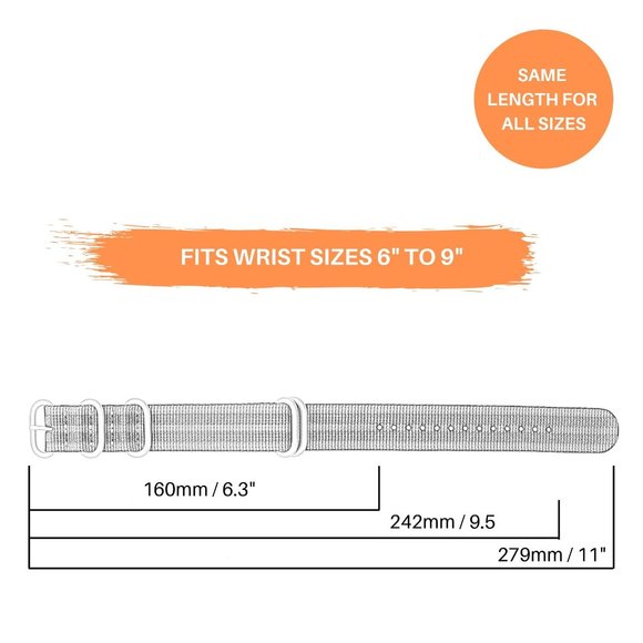 Red Nylon Nato Watch Strap Military 18mm or 22mm - Picture 7 of 7